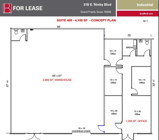 310 E Trinity Blvd, Grand Prairie, TX à louer Plan d’étage– Image 1 sur 1