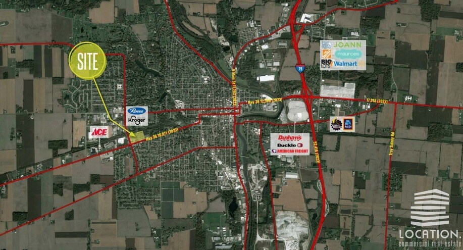 Covington Ave, Piqua, OH à louer - Aérien – Image 2 sur 2