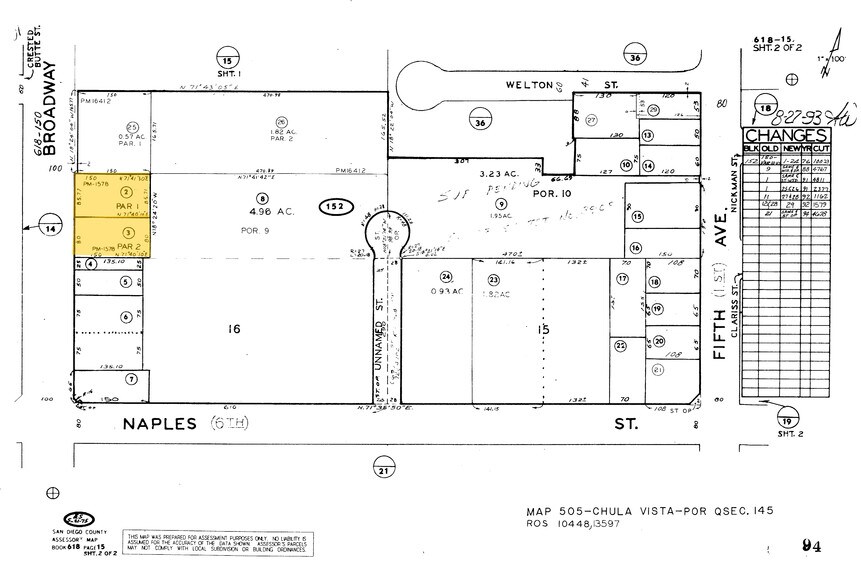 1067-1071 Broadway, Chula Vista, CA à louer - Plan cadastral – Image 2 sur 4