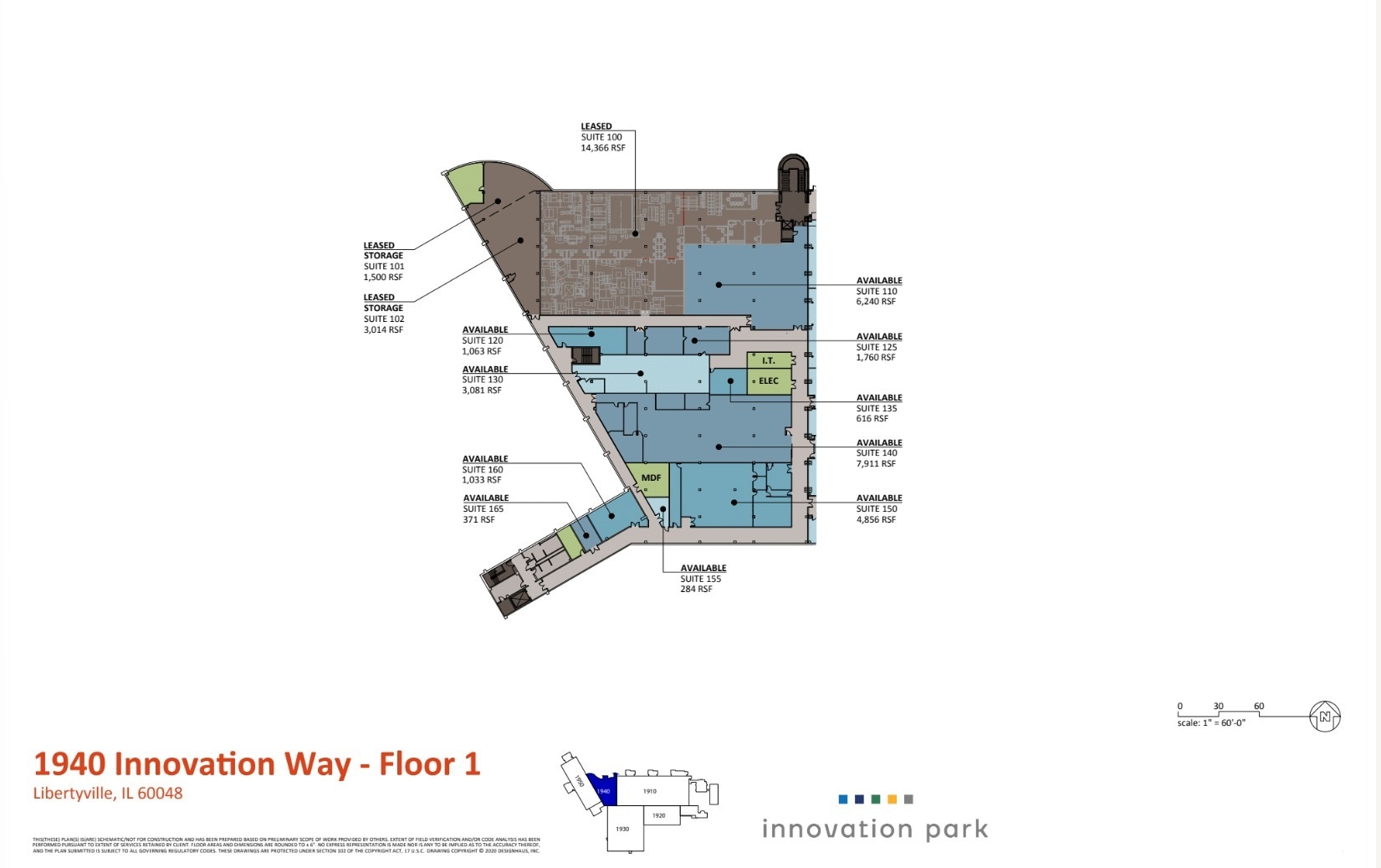 1950 Innovation Way, Libertyville, IL à louer Plan d’étage– Image 1 sur 1
