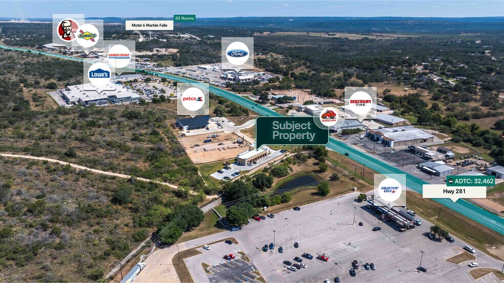 2900 U.S. 281 hwy, Marble Falls, TX à vendre - Aérien – Image 2 sur 3