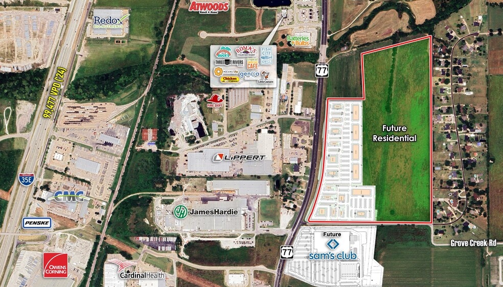 NEC Grove Creek and SH 77, Waxahachie, TX à vendre - Plan de site – Image 1 sur 1