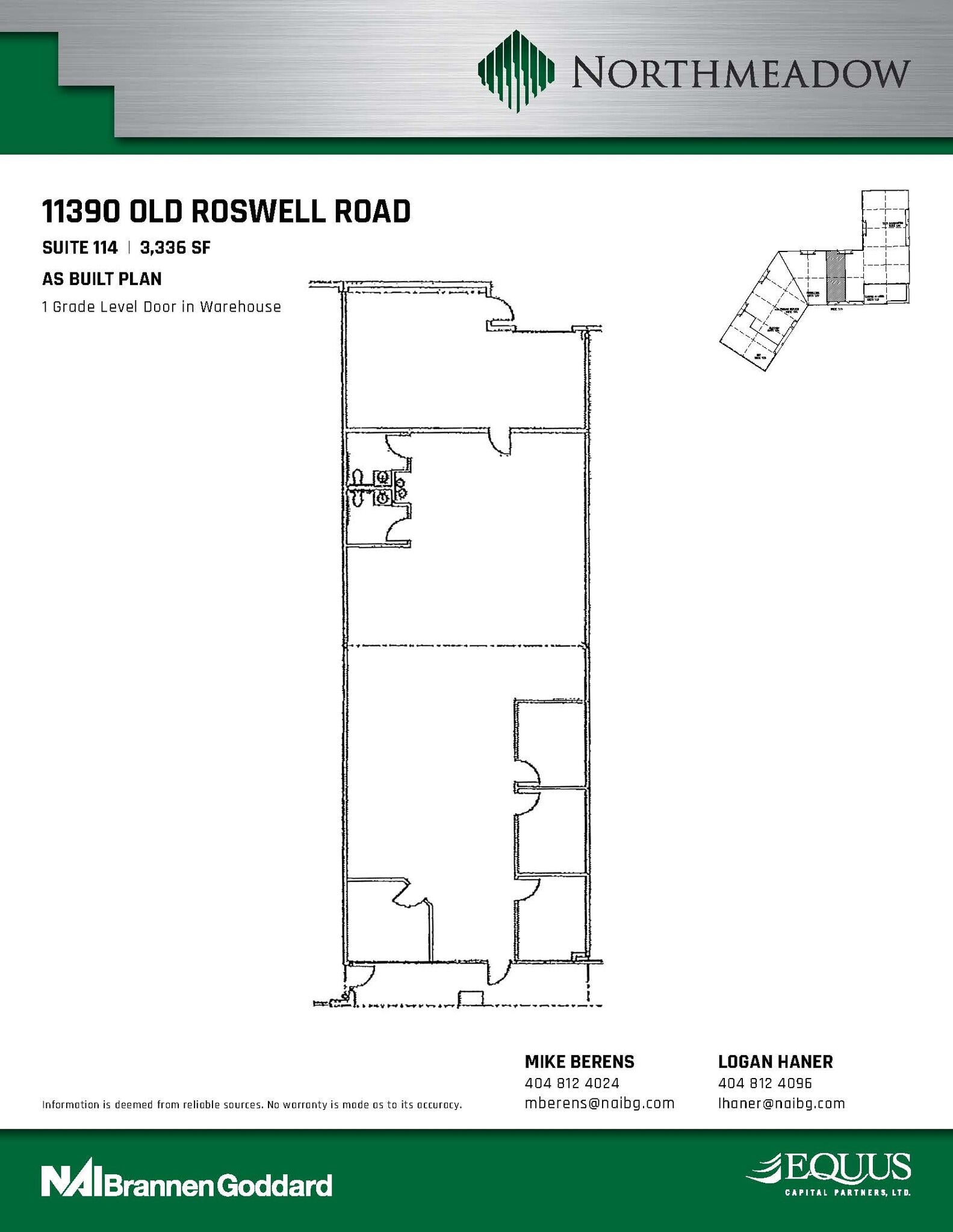 1100 Northmeadow Pky, Roswell, GA à louer Plan d’étage– Image 1 sur 2