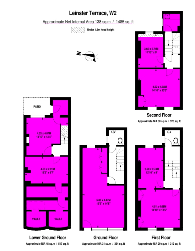 23 Leinster Ter, Londres à louer Plan d’étage– Image 1 sur 1