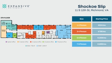 11 S 12th St, Richmond, VA à louer Plan d’étage– Image 1 sur 4