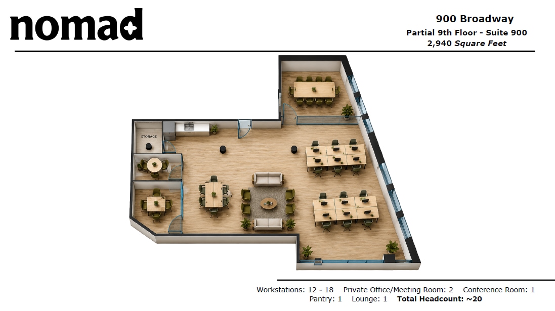900 Broadway, New York, NY à louer Plan d’étage– Image 1 sur 5