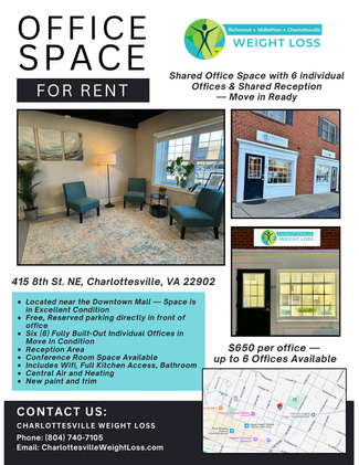 Plus de détails pour 415 8th St NE, Charlottesville, VA - Coworking à louer