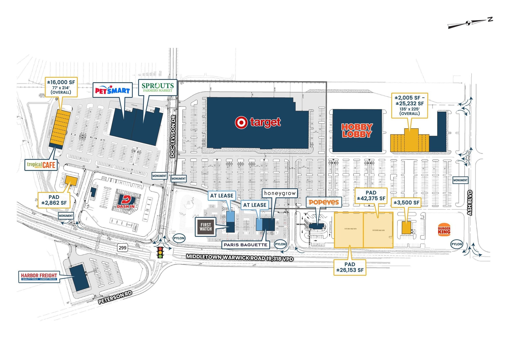 Route 301, Middletown, DE à louer Plan de site– Image 1 sur 1