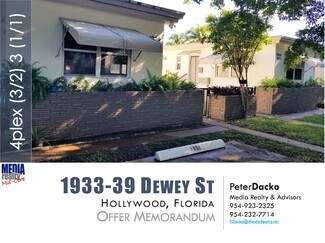 Plus de détails pour 1933 Dewey St, Hollywood, FL - Logement à vendre