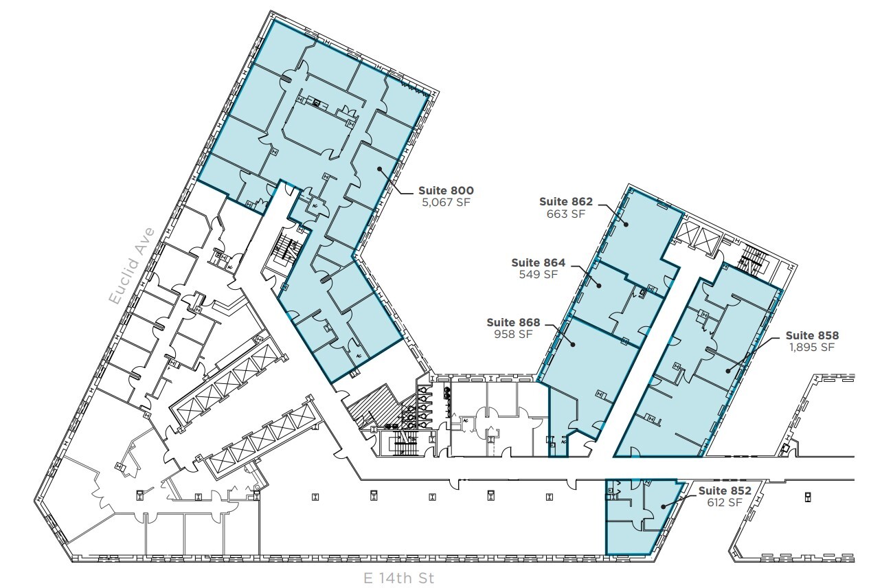 1400-1422 Euclid Ave, Cleveland, OH à louer Plan d’étage– Image 1 sur 1