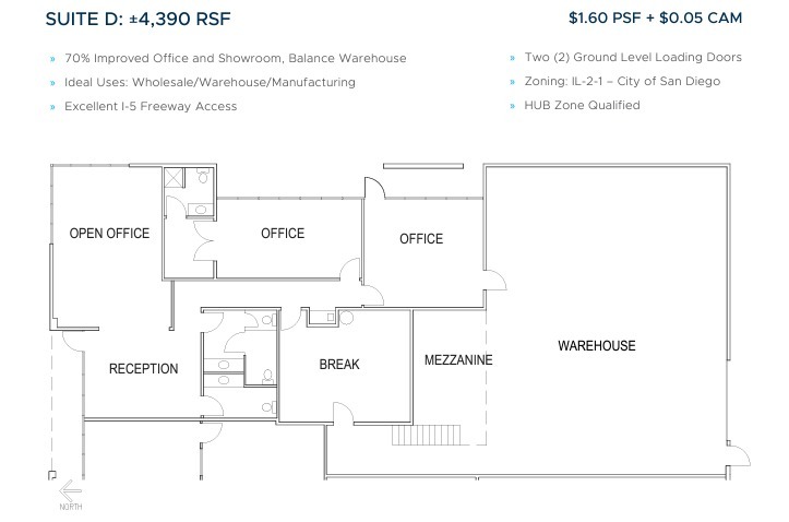 2222 Verus St, San Diego, CA à louer Plan d’étage– Image 1 sur 1