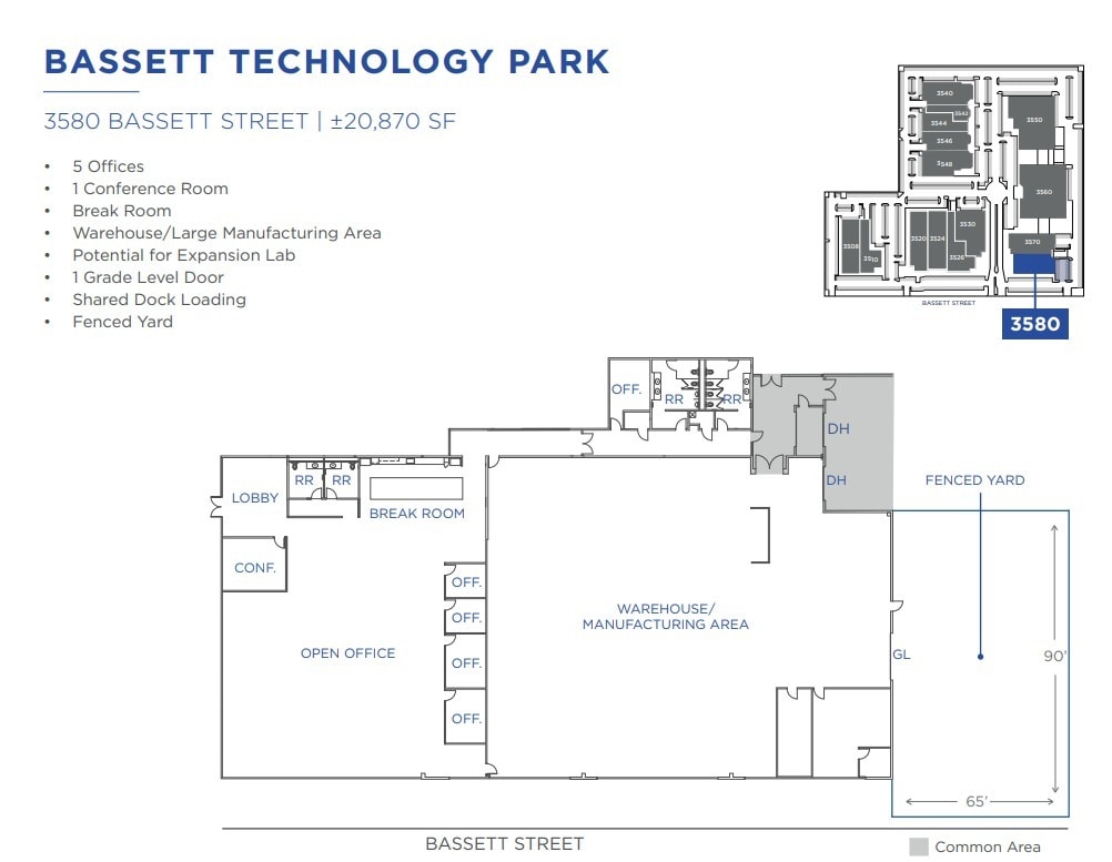 3550-3580 Bassett St, Santa Clara, CA à louer Plan d’étage– Image 1 sur 1
