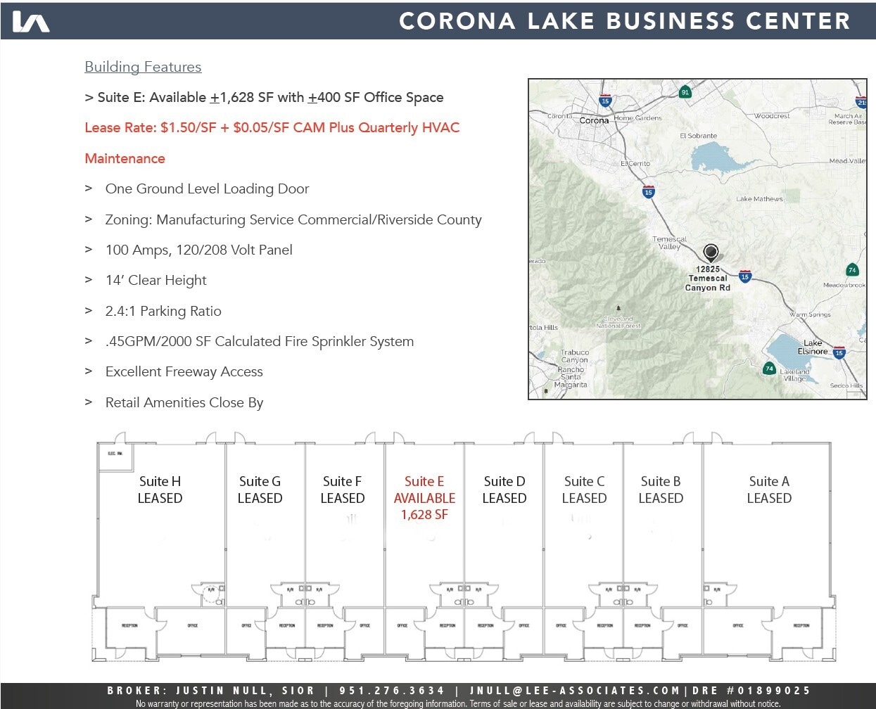12847 Temescal Canyon Rd, Corona, CA à louer Plan d’étage– Image 1 sur 1