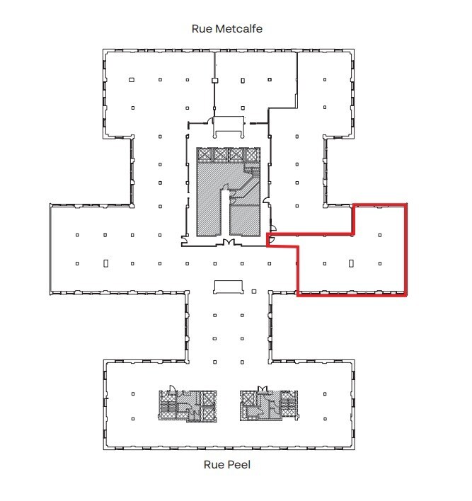 1555 St Peel, Montréal, QC à louer Plan d’étage– Image 1 sur 1