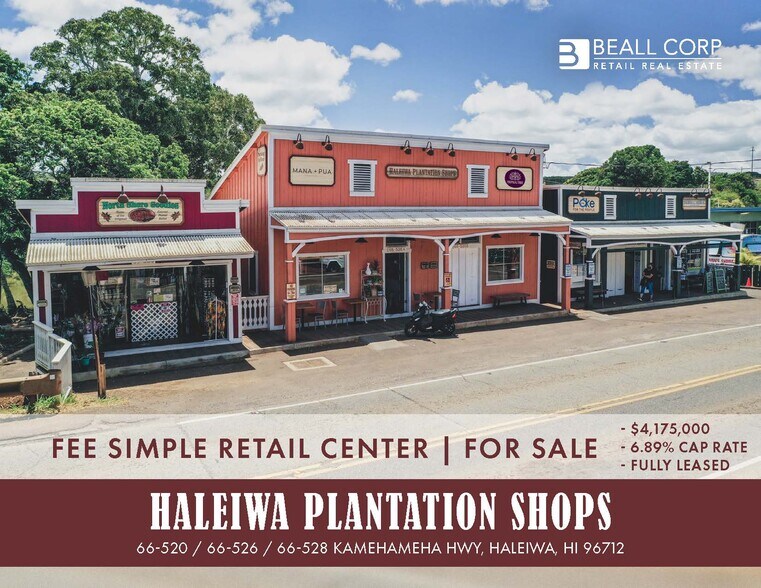 66-526 Kamehameha Hwy, Haleiwa, HI à vendre - Photo de l’immeuble – Image 1 sur 9