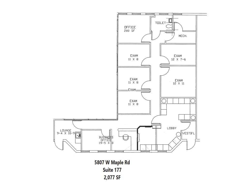 5793 W Maple Rd, West Bloomfield, MI à louer Plan d’étage– Image 1 sur 1