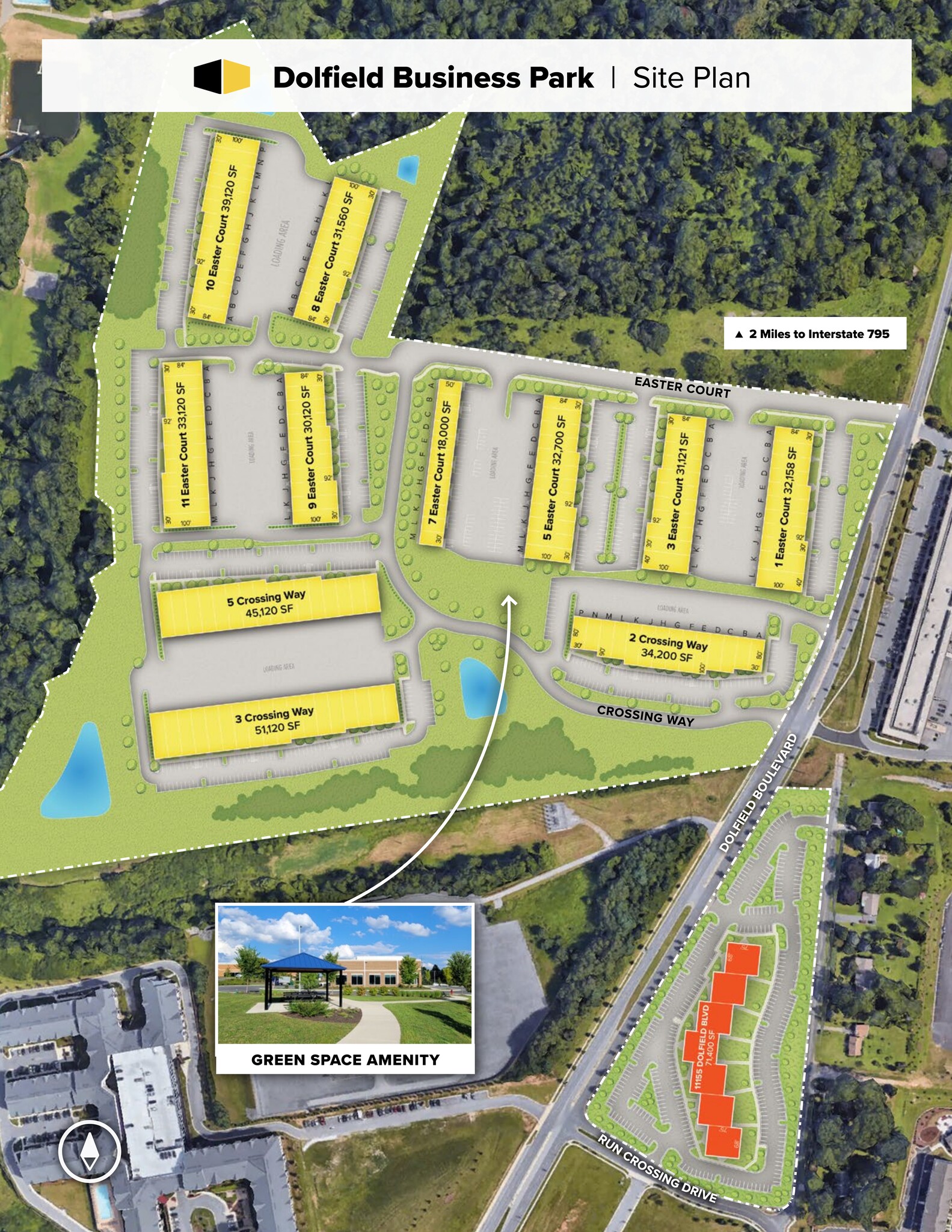 2 Crossing Way, Owings Mills, MD à louer Plan de site– Image 1 sur 2