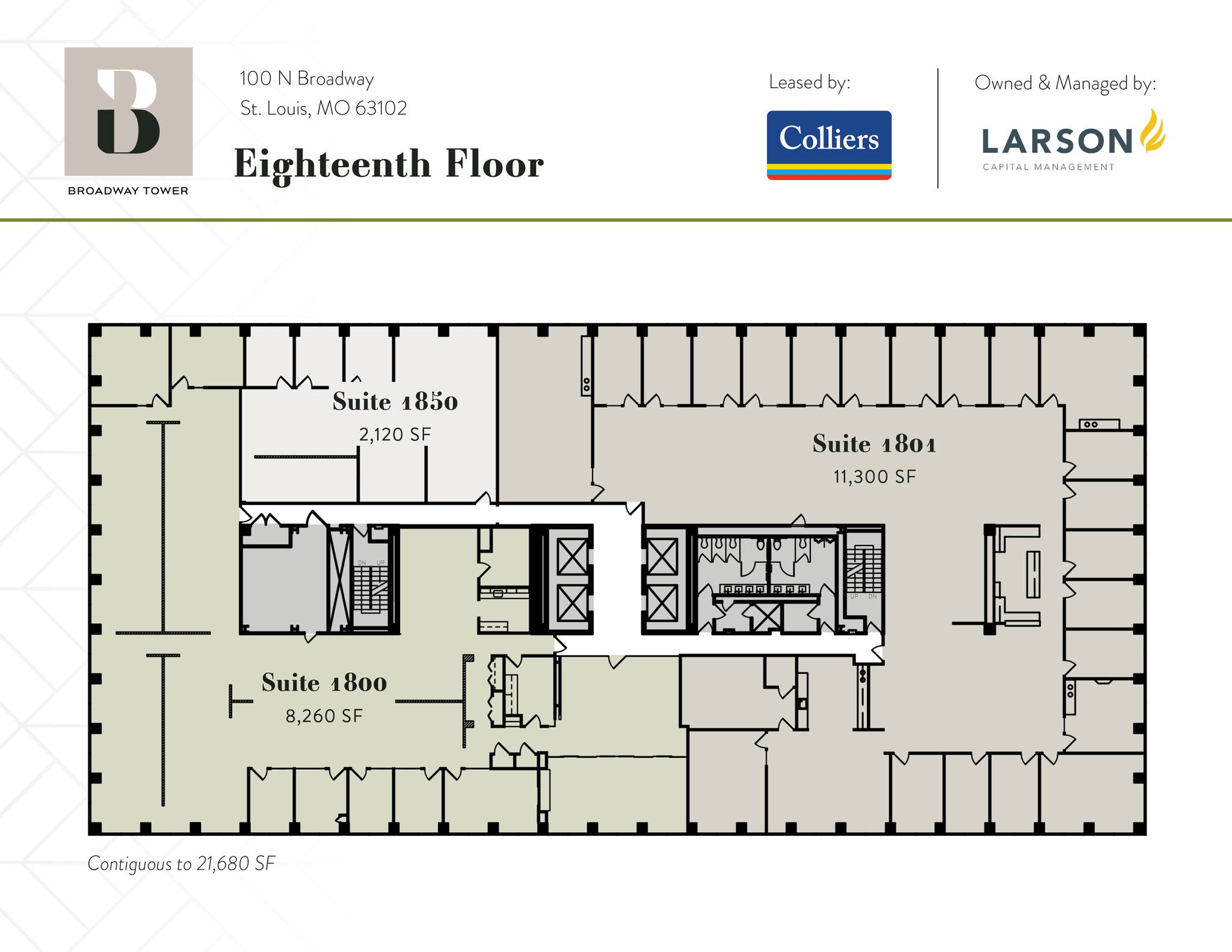 100 N Broadway, Saint Louis, MO à louer Plan d’étage– Image 1 sur 1