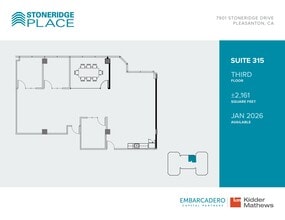 7901 Stoneridge Dr, Pleasanton, CA à louer Plan d’étage– Image 1 sur 1