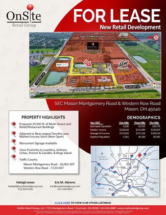 Plus de détails pour SEC Mason Montgomery & Western Row Rd, Mason, OH - Local commercial à louer