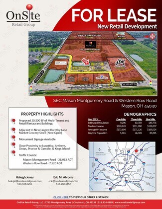 Plus de détails pour SEC Mason Montgomery & Western Row Rd, Mason, OH - Local commercial à louer