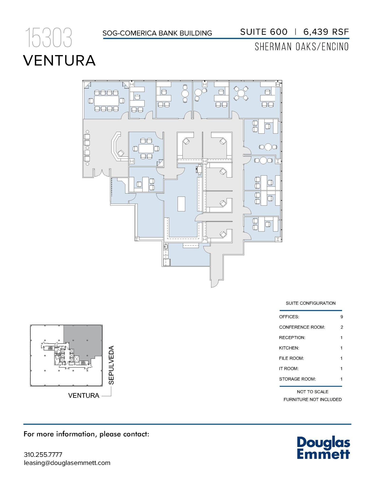 15301 Ventura Blvd, Sherman Oaks, CA à louer Plan d’étage– Image 1 sur 1