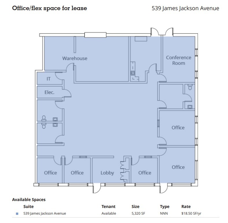 531-539 James Jackson Ave, Cary, NC à louer Plan d’étage– Image 1 sur 1