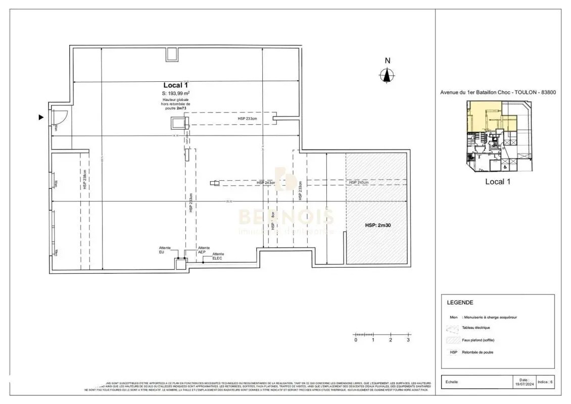 Local commercial dans Toulon à vendre Plan d’étage– Image 1 sur 2
