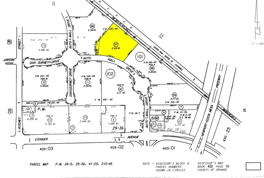 1425 Auto Mall Dr, Santa Ana, CA à vendre - Plan cadastral – Image 2 sur 5