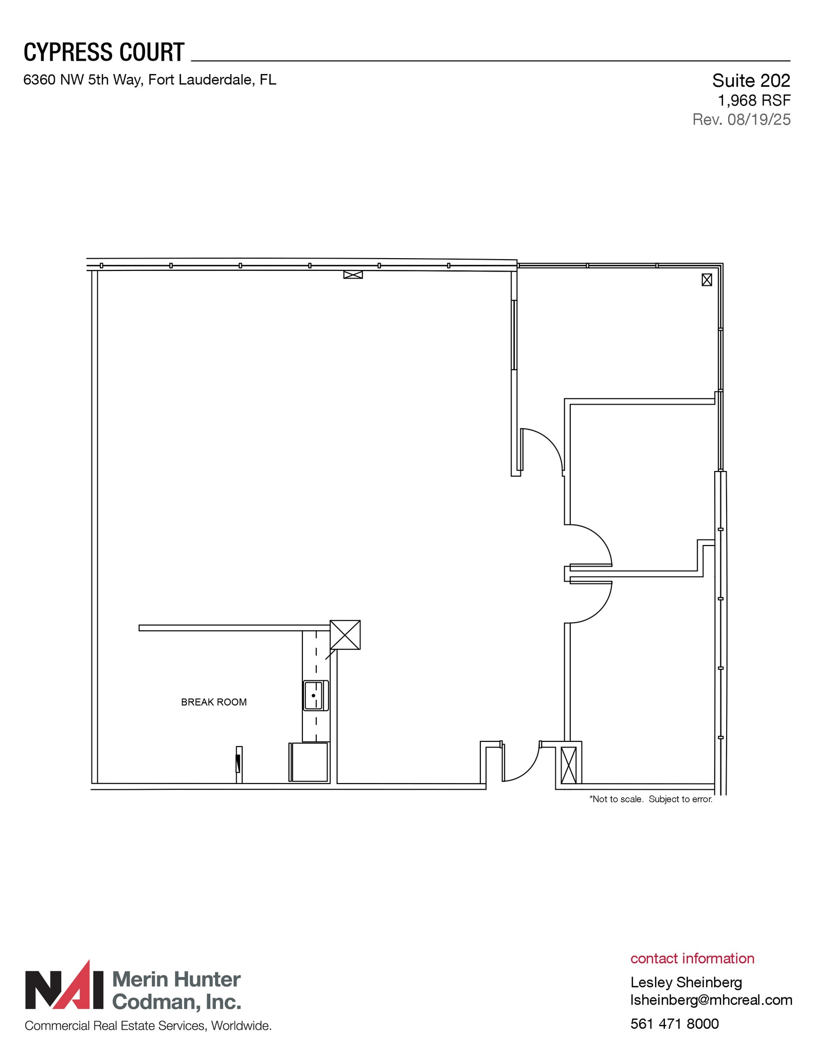 6360 NW 5th Way, Fort Lauderdale, FL à louer Plan d’étage– Image 1 sur 10