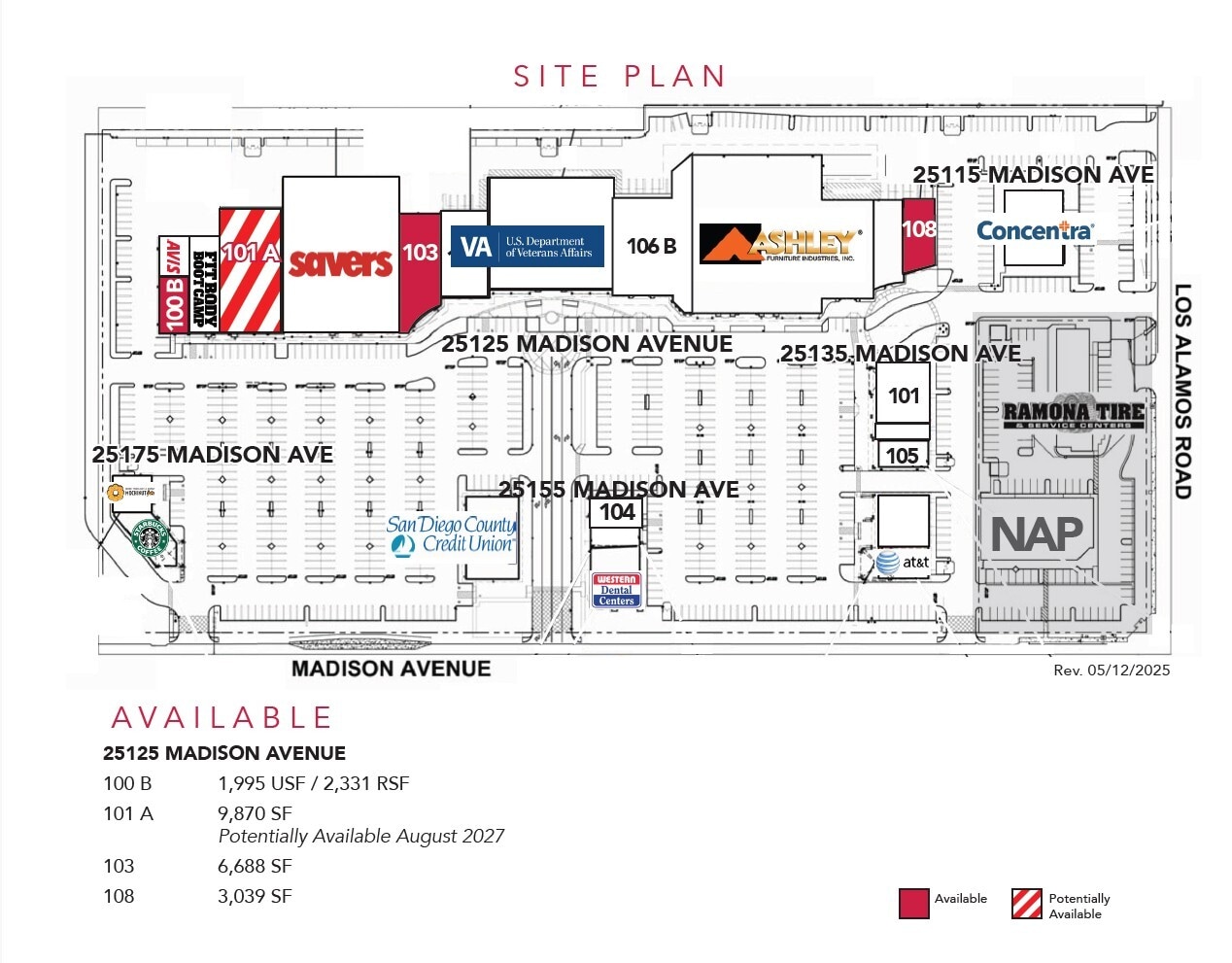 25125 Madison Ave, Murrieta, CA à louer Plan d’étage– Image 1 sur 1