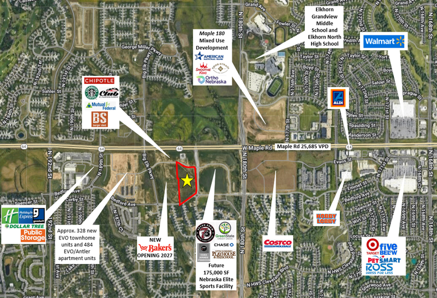 SWQ W Maple Rd & N 182nd ave, Elkhorn, NE à vendre - Aérien – Image 2 sur 3