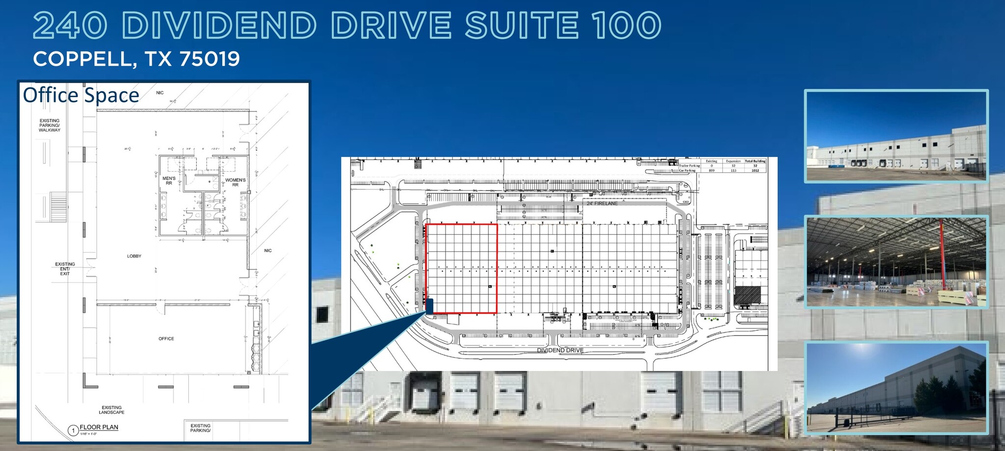 240 Dividend Dr, Coppell, TX à louer Plan d’étage– Image 1 sur 1