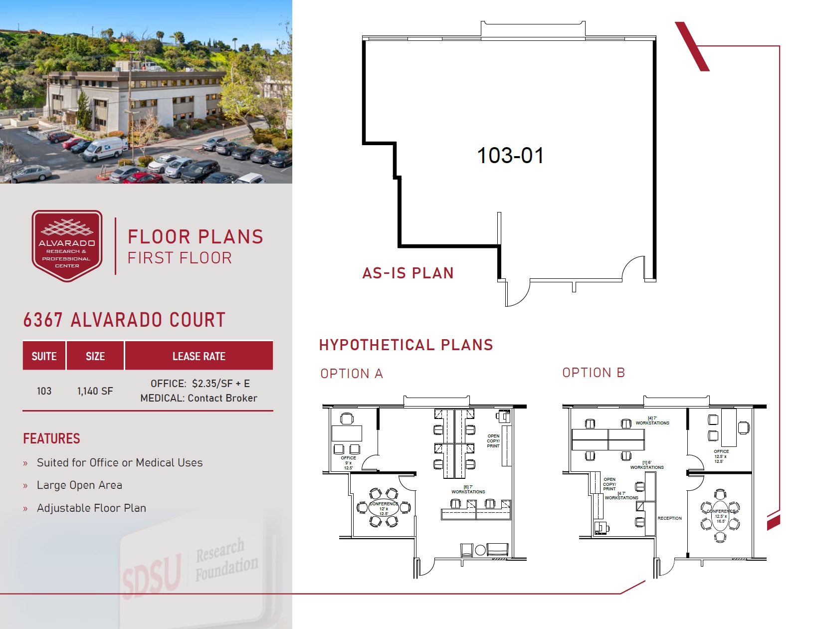 6475 Alvarado Rd, San Diego, CA à louer Plan d’étage– Image 1 sur 1