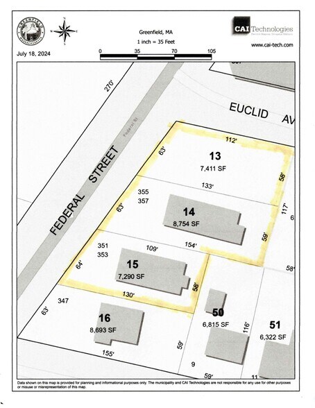 351-353 Federal St, Greenfield, MA à vendre - Plan de site – Image 2 sur 2