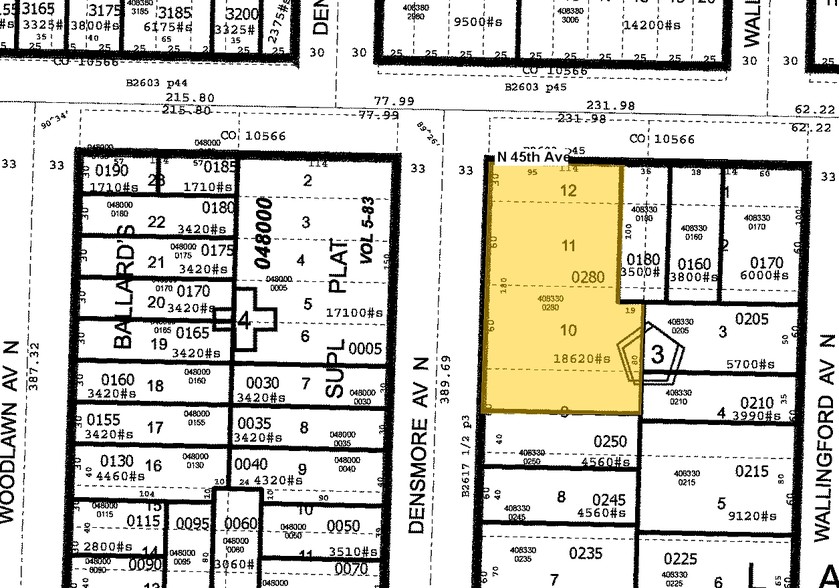 1701-1707 N 45th St, Seattle, WA à louer - Plan cadastral – Image 2 sur 3