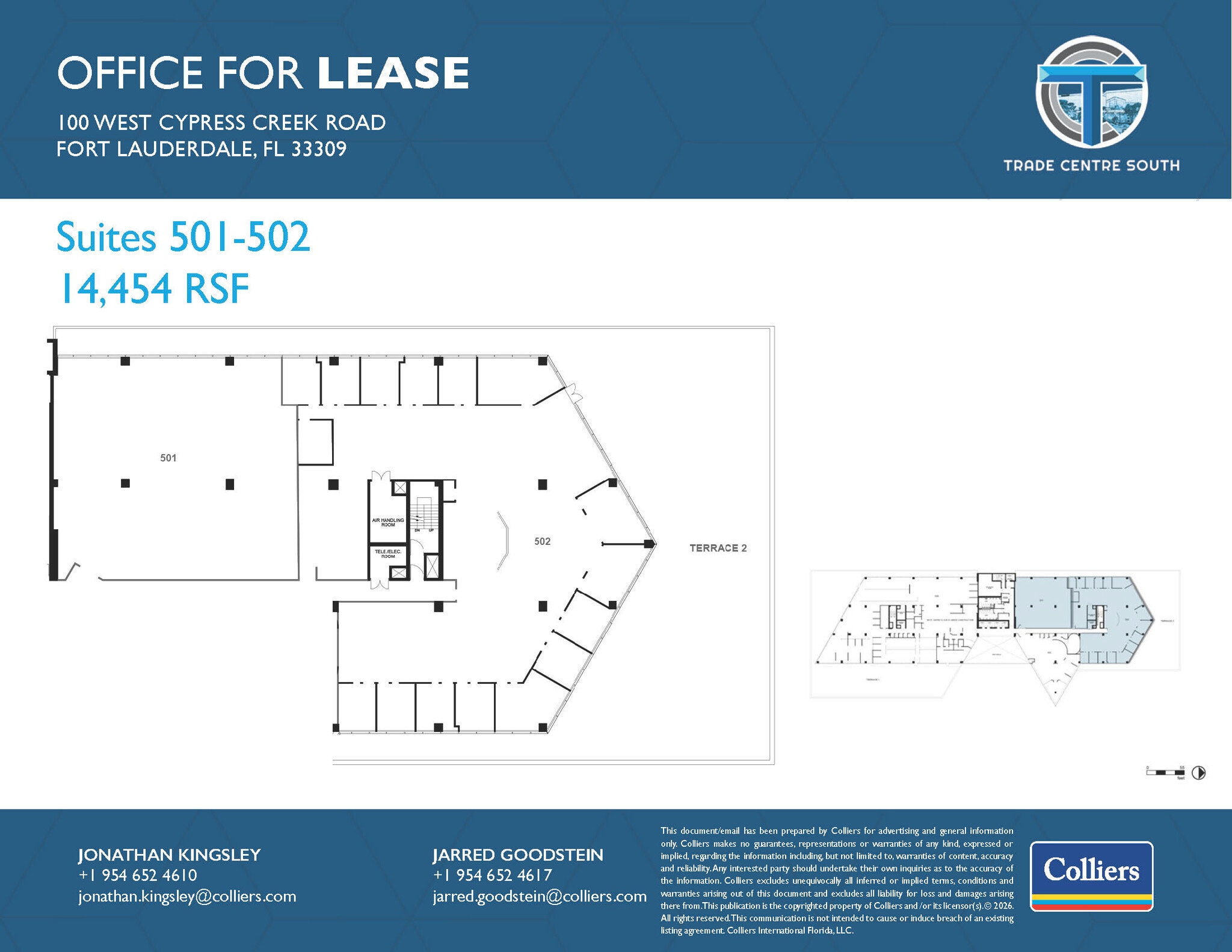 100 W Cypress Creek Rd, Fort Lauderdale, FL à louer Plan d’étage– Image 1 sur 2