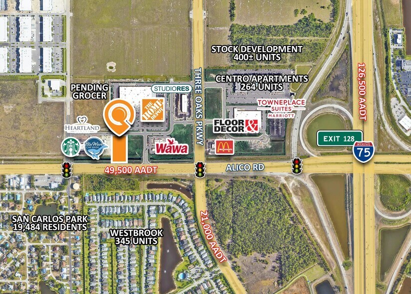 16991 Three Oaks Market Place, Fort Myers, FL à louer - Aérien – Image 2 sur 2