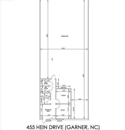 451-475 Hein Dr, Garner, NC à louer Plan d’étage– Image 1 sur 2