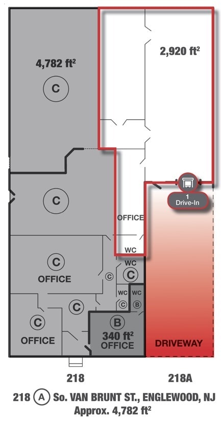 218 S Van Brunt St, Englewood, NJ à louer Plan d’étage– Image 1 sur 1