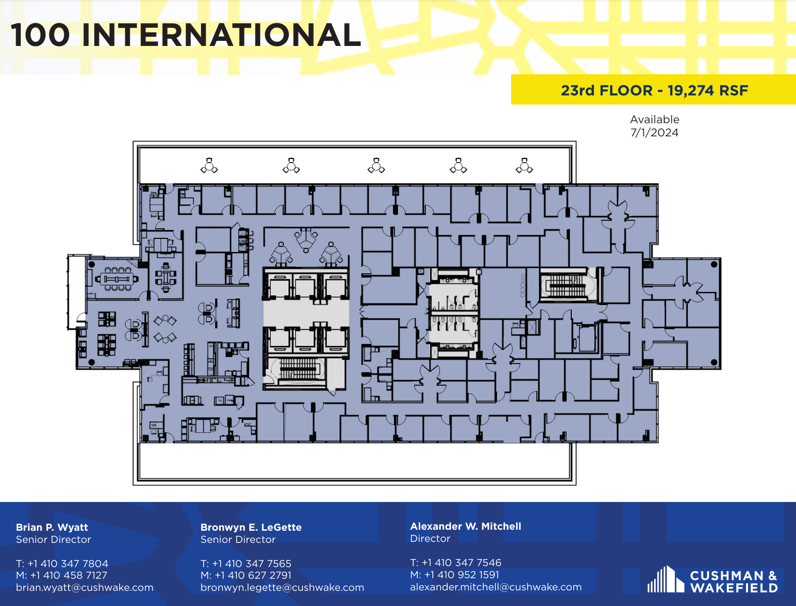 100 International Dr, Baltimore, MD à louer Plan d’étage– Image 1 sur 1