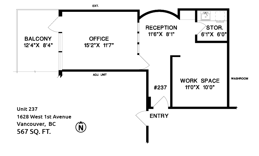 1628-1630 W 1st Ave, Vancouver, BC V6J 1G1 - Lot 237 -  - Plan d’étage - Image 1 of 5