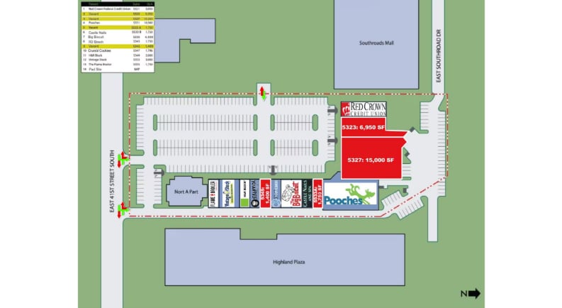 5321-5355 E 41st St S, Tulsa, OK à louer Plan de site– Image 1 sur 1