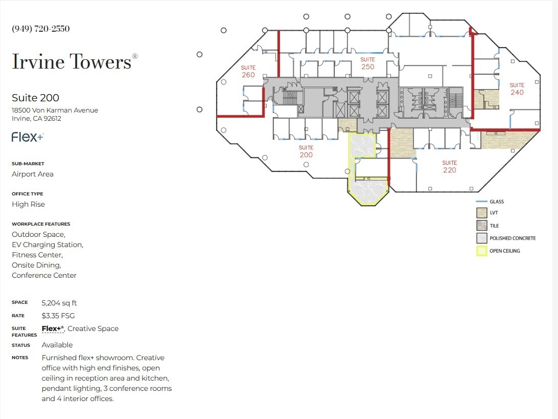 18100 Von Karman Ave, Irvine, CA à louer Plan d’étage– Image 1 sur 1