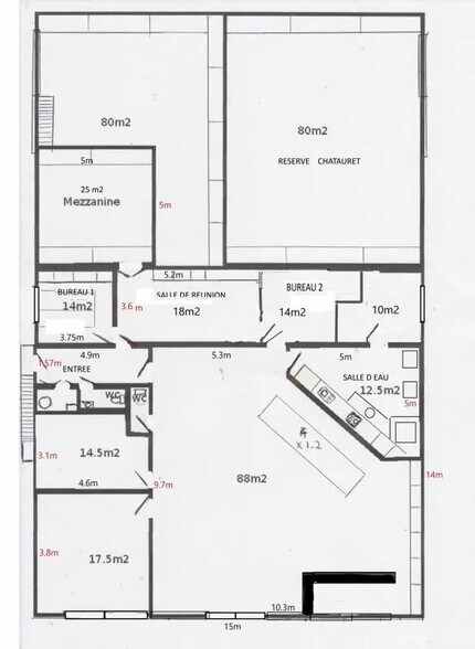 Local d’activités dans Biganos à louer - Plan d’étage – Image 2 sur 2