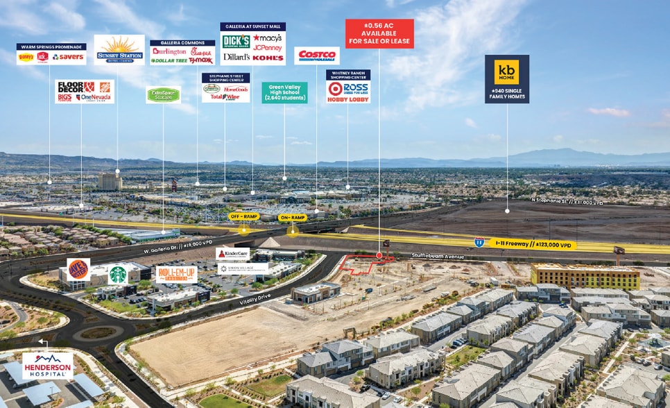 NEC Stufflebeam Ave. & Vitality Dr., Henderson, NV à louer - Aérien – Image 2 sur 4
