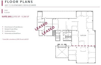 601 S Glenoaks Blvd, Burbank, CA à louer Plan d’étage– Image 1 sur 5