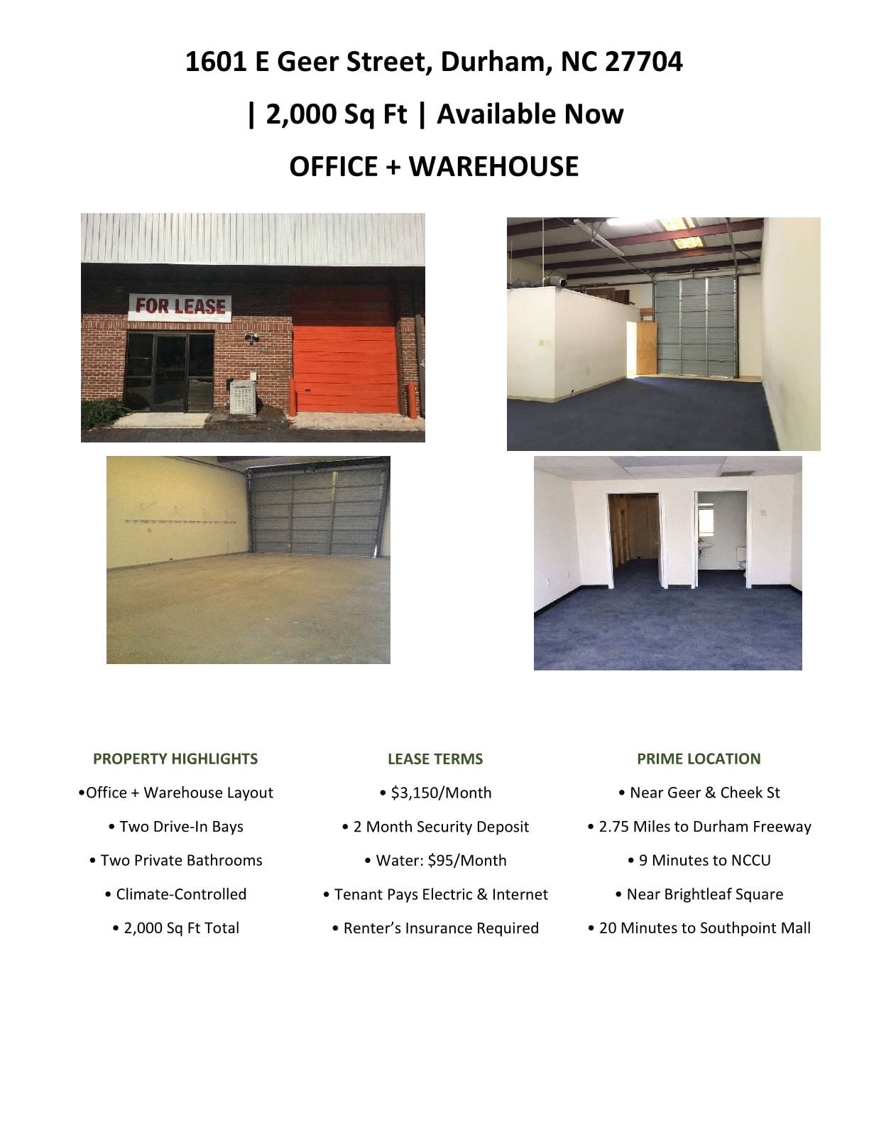 1601 A E Geer St, Durham, NC à louer Autre– Image 1 sur 6