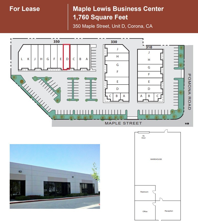 350 S Maple St, Corona, CA à louer Plan d’étage– Image 1 sur 1