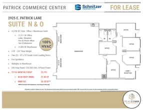 2875 E Patrick Ln, Las Vegas, NV à louer Plan d’étage– Image 2 sur 3